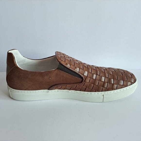 NEW Bacco Bucci Woven Brown Leather Slip-on Shoes Size 11 main image 10